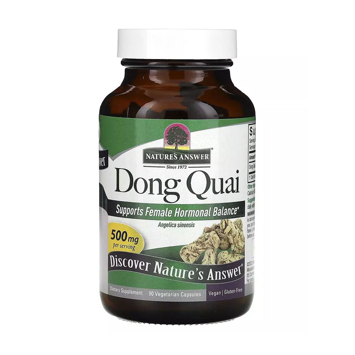 Дудник (дягіль) Nature's Answer Dong Quai, 500 мг, 90 вегетаріанських капсул